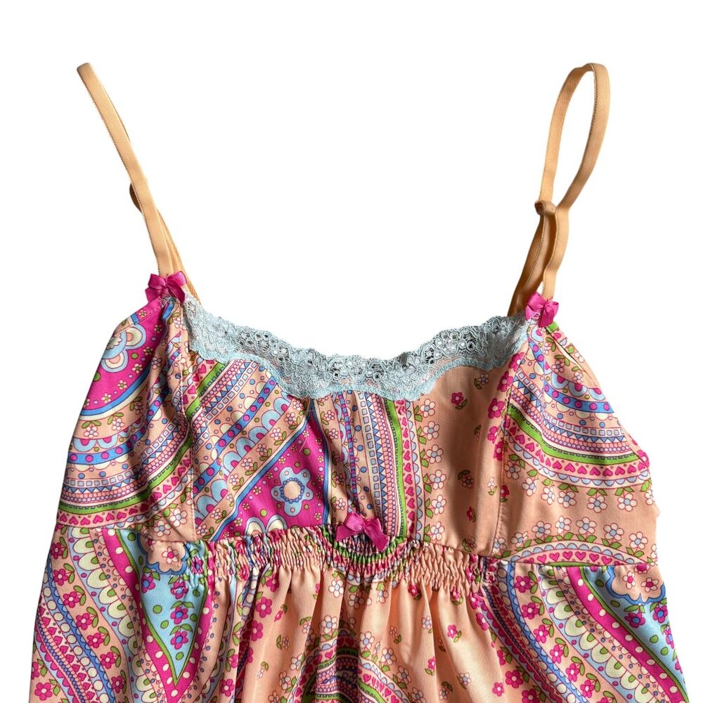 Betseyville Betsey Johnson Girls Nightgown Size S EUC Paisley Y2K - Picture 2 of 4